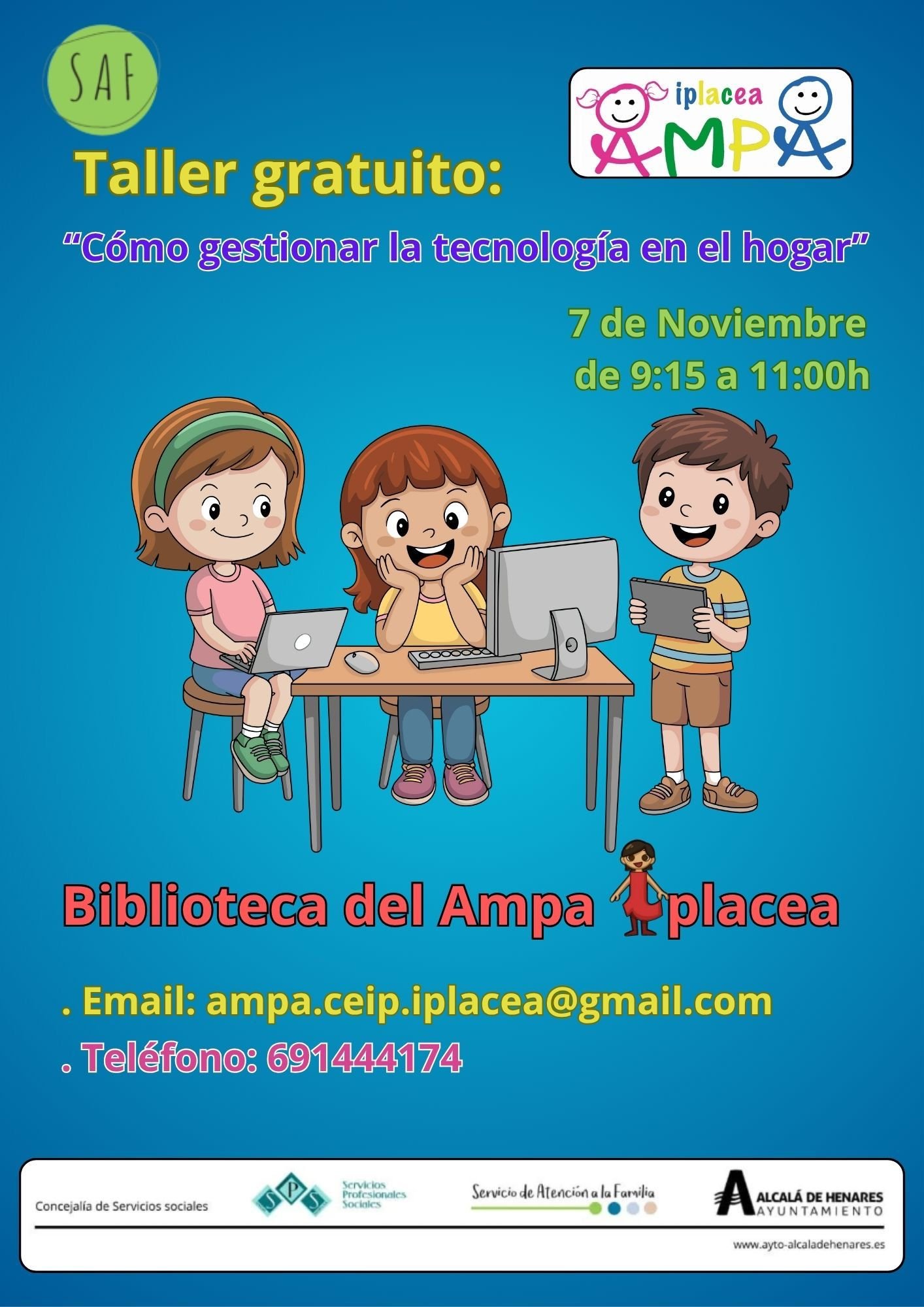 Taller del AMPA Iplacea sobre como gestionar la tecnologia en el hogar